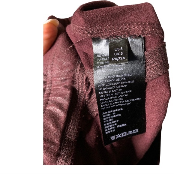 free people faux suede leggings wine Size Small - Picture 6 of 12